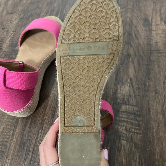 Size 8.5 Jessica Cline Ankle Strap Wedge - Pink - Picture 5 of 5